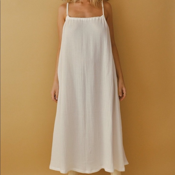 Boheme Goods Strappy Dress White Cotton US 6-12 - Picture 3 of 5